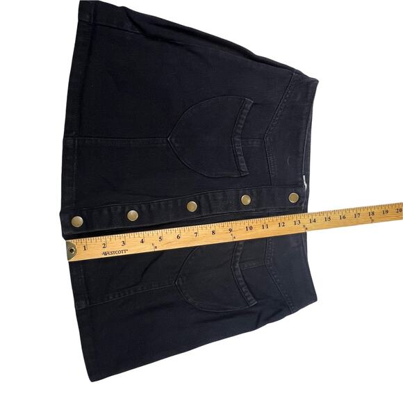 Favlux Paneled Black Denim Miniskirt With Snap Buttons Size Large - Picture 12 of 12